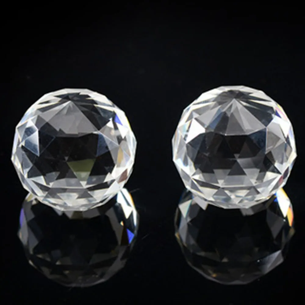 New 50mm Clear Crystal Sphere Faceted Gazing Ball Prisms Suncatcher Home Decor