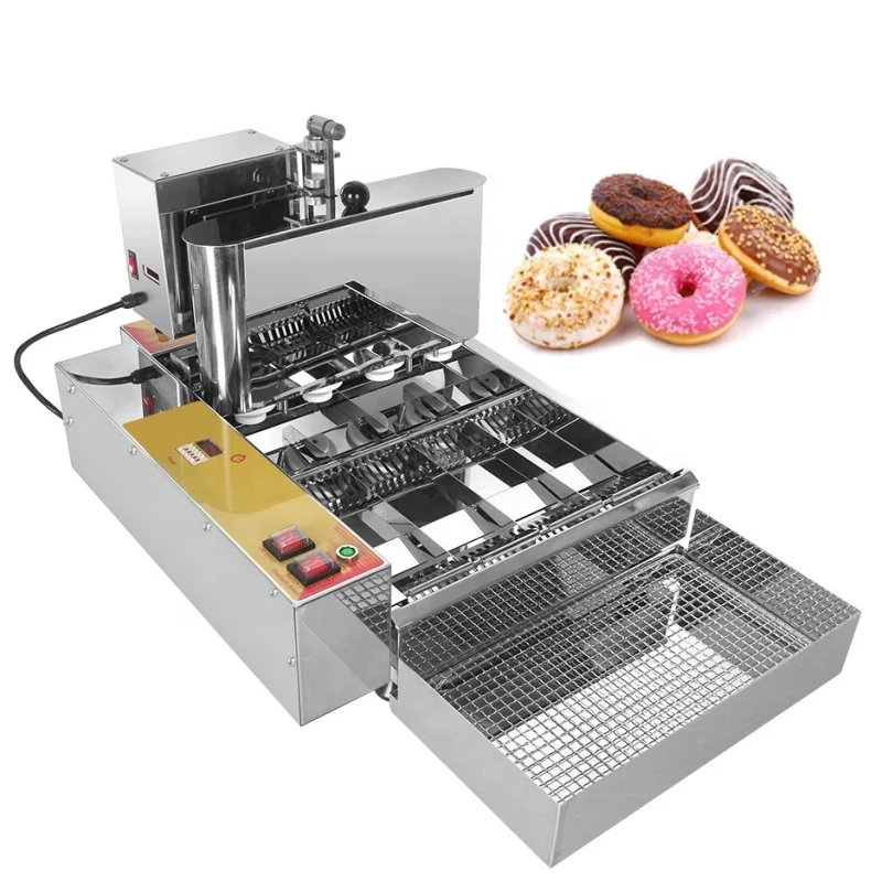 

Electric Automatic Mini Sugar Coating Glazed Donut Ball Filling Fryer Maker