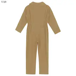 Kids Big Boys Girls Zipper Mechanic Coverall Jumpsuit Boiler Suit Long Sleeve Flightsuit Overalls Outfits