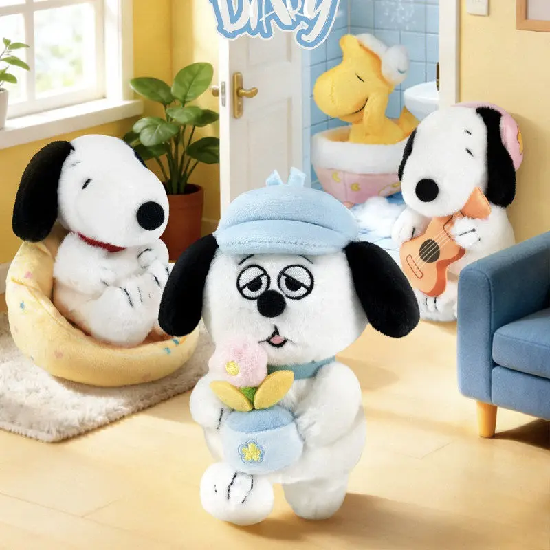 

Peanuts Snoopy Happy Day At Home Collection Plush Keychain Cute Soft Stuffed Animal Toy Bag Charm Backpack Decoration Gift