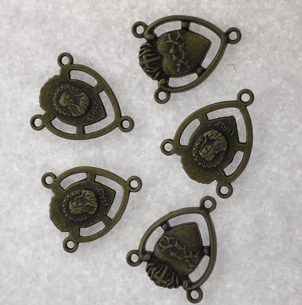 12pcs 20*16mm Unit 4 Colors To Pick Religious Portrait Heart Shaped Connector Design Jewelry Making Supplies