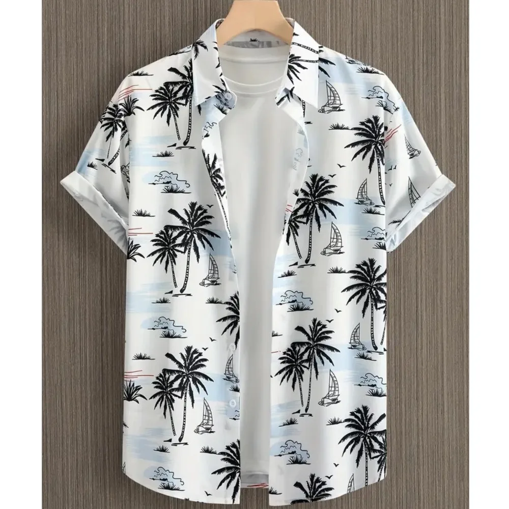 

2026 Casual Men's Shirts Shirts For Man Loose Menswear Clothing All-match Printed Short Sleeves Holiday Vacation Daily Beachwear