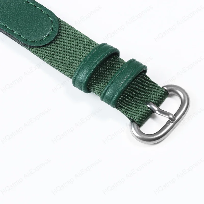 14mm 20mm 22mm Nylon +Leather Watch Strap Universal Bracelet Smart Watch Replacement Wristband Women Band Watches Accessories