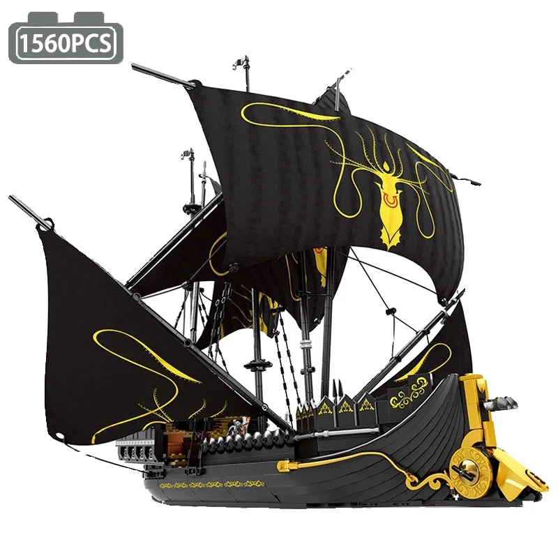 

The Silence Ship Model Building Blocks Military Medieval Transport Pirate Ship Boat Bricks Model Toys For Boy Birthday Gift MOC