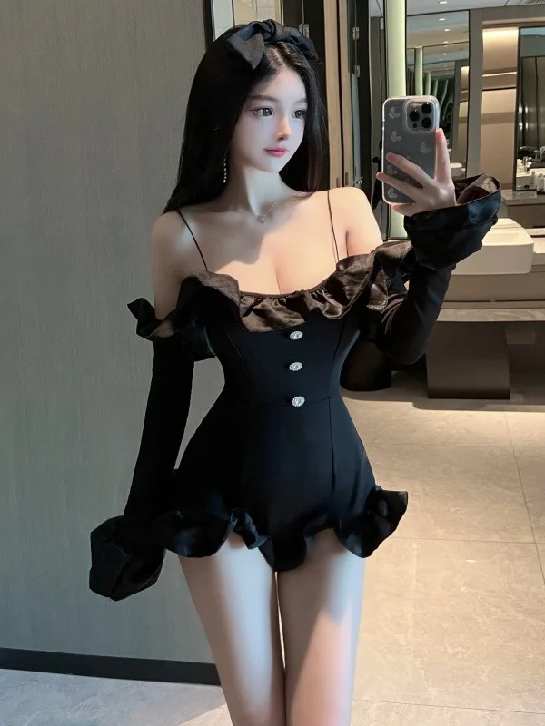 New Nightclub Women\'s Clothing Sexy New Bounce Clothes Women\'s Jumpsuit Women\'s Clothing Long Sleeved Suspender Strapless ZD4W