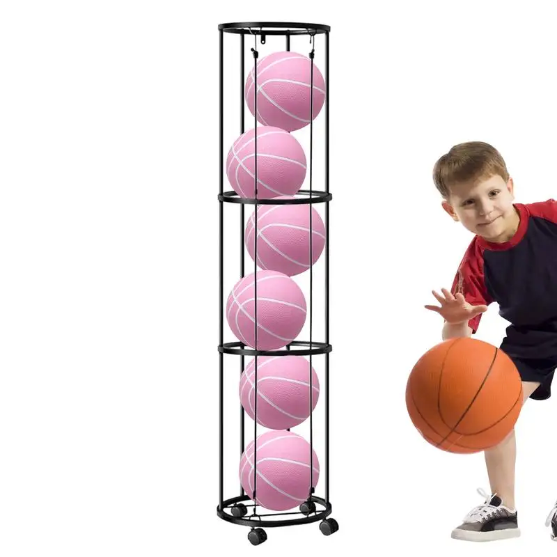 Wall Mount-Garage Sports Ball Storage Ball Holder Stable 3-Layer Multi-Functional Ball Racks For Living Room Bedroom Gym