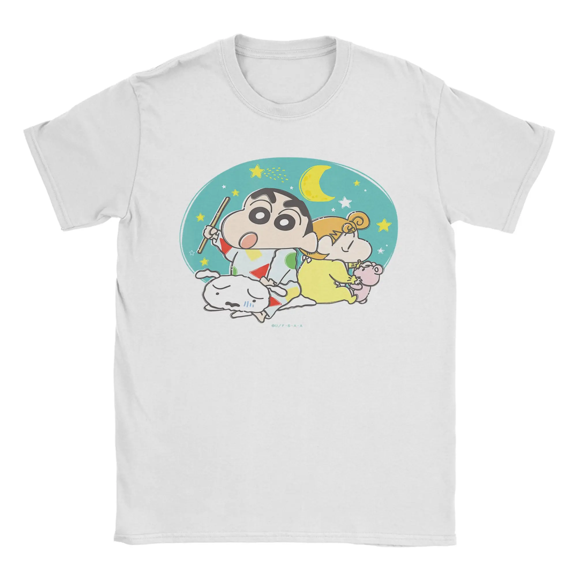 Crayon Shin chan before good night T Shirt for Men Women Cotton Novelty T-Shirt Crew Neck  Tees Short Sleeve Clothes 6XL