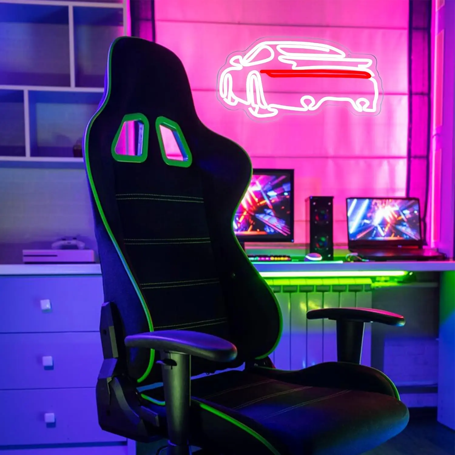 Sports Car Neon Signs For Wall Decor Garage LED Neon Light USB Powered For Bedroom Boy Room Playroom Man Cave Bar Birthday Gifts