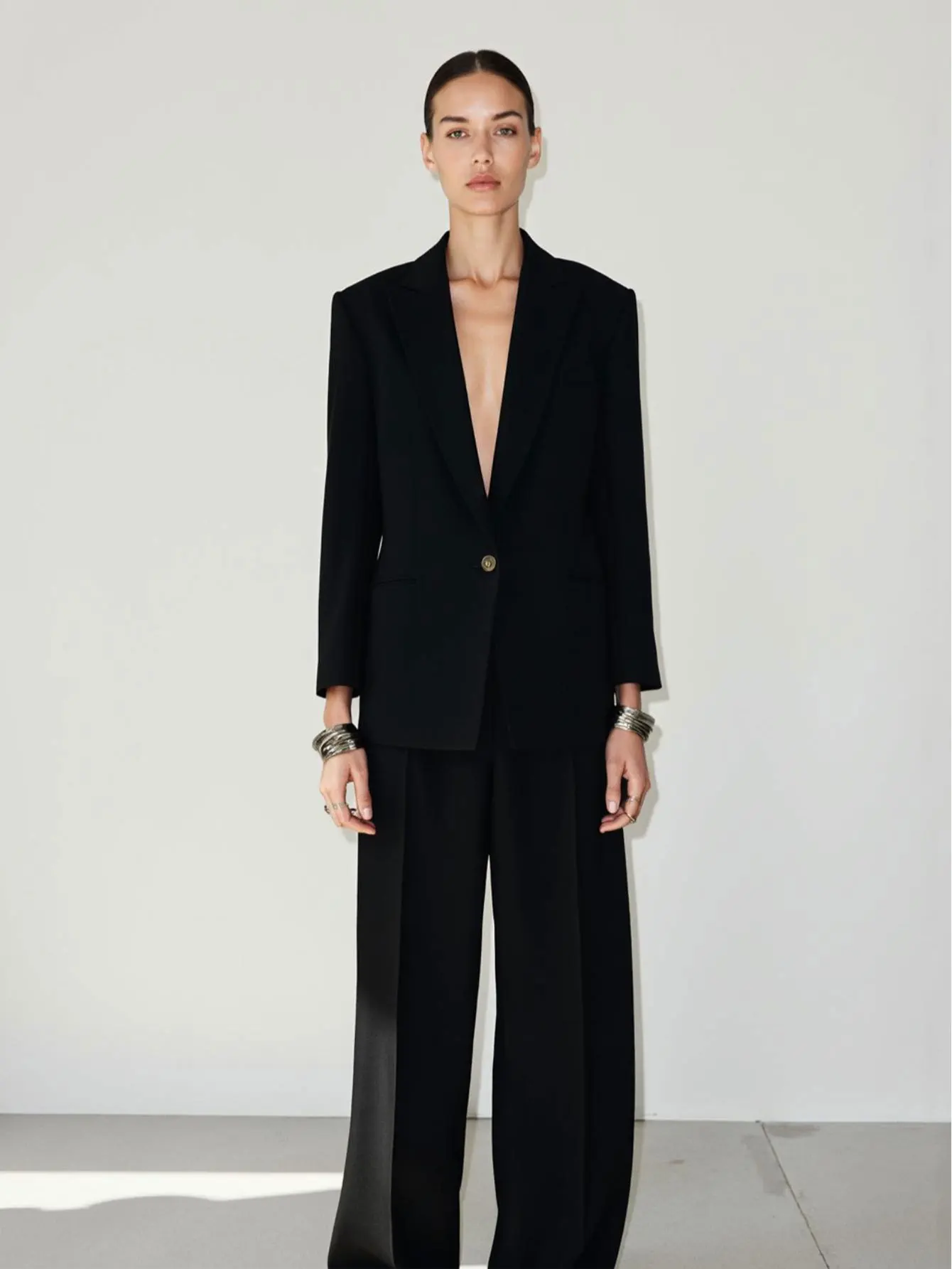 سترة نسائية بأكمام طويلة وياقة شال صيفية رسمية عادية للمكتب #5