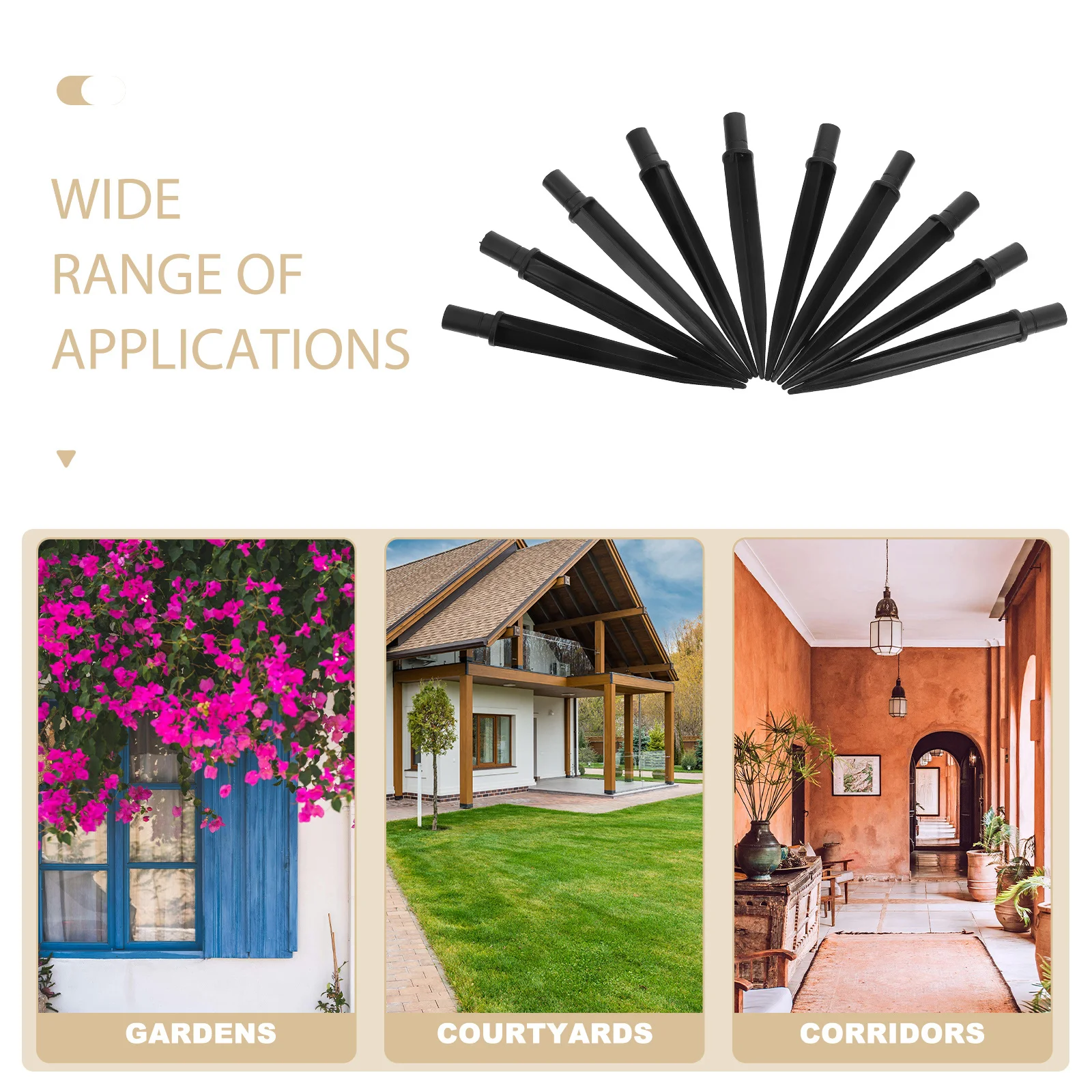 

10Pcs Garden Solar Lamp Stakes Reinforced Plastic Ground Spikes Durable Weatherproof Easy Install No Tools Needed