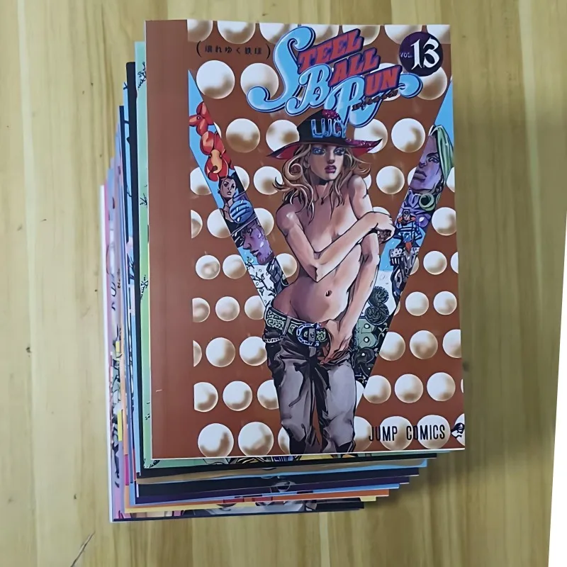 12 Książek Manga Steel Ball Run, Książki Komiksowe JOJO's Bizarre Adventure Part7 Tom.13-24, Japońskie Komiksy Młodzieżowe, Angielskie Komiksy