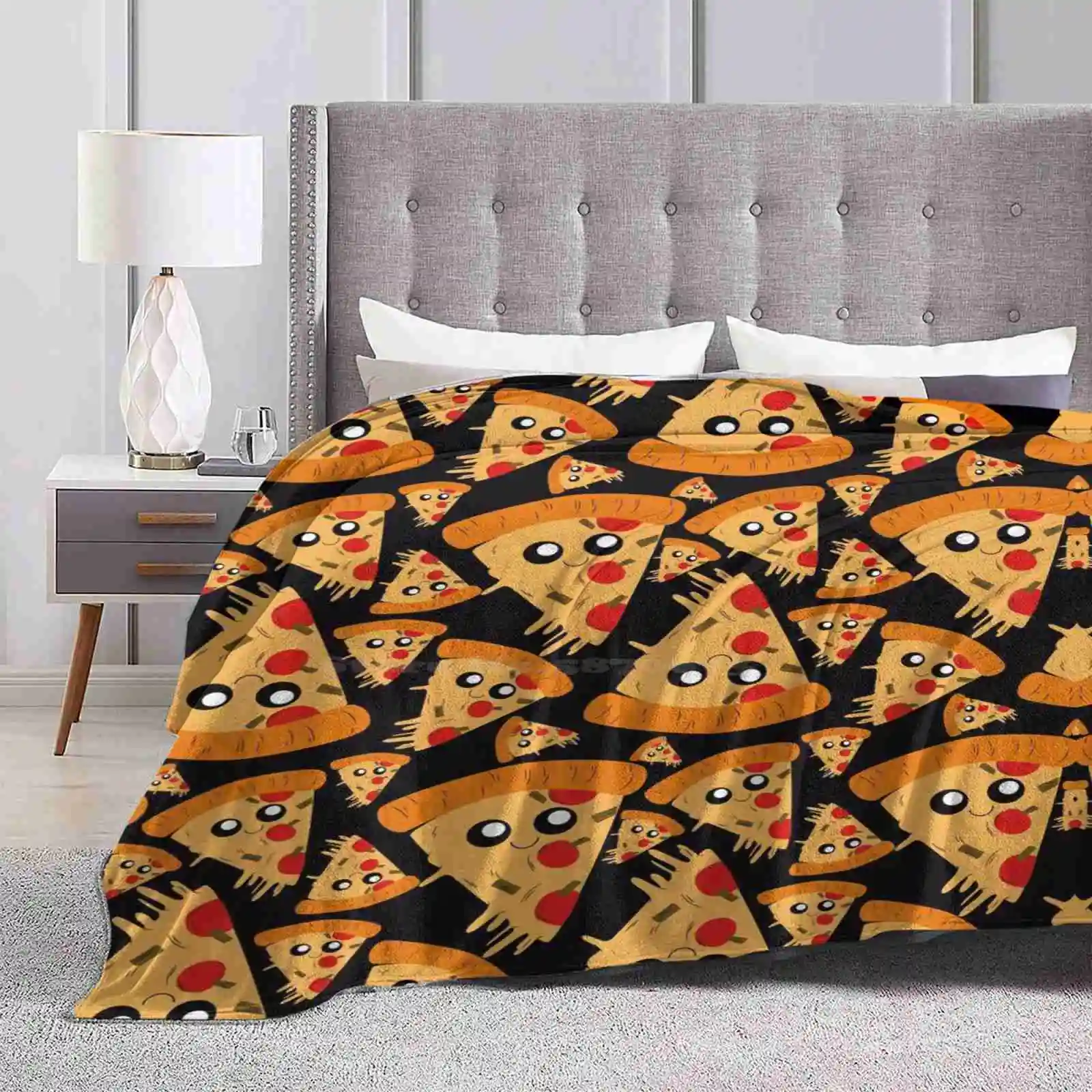 Cute Pizza Pattern Best Selling Room Household Flannel Blanket Pizza And Chill Slice Of Pizza Pizzamas Pizza Is Life Pizzeria