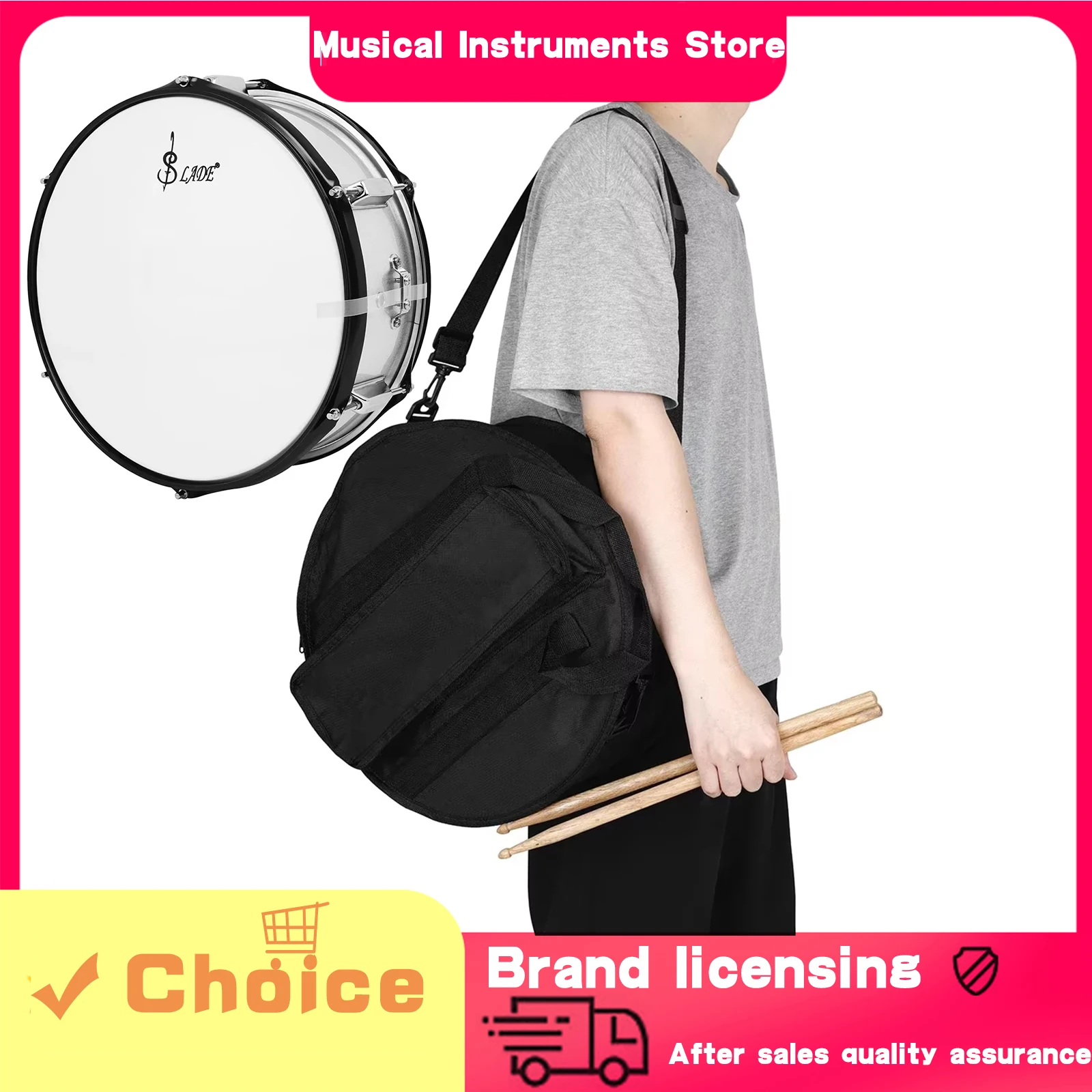 

SLADE 5 шт. малый барабан 14 дюймов серебристый металлический прочный носимый ударный инструмент для начинающих игровой набор малых барабанов