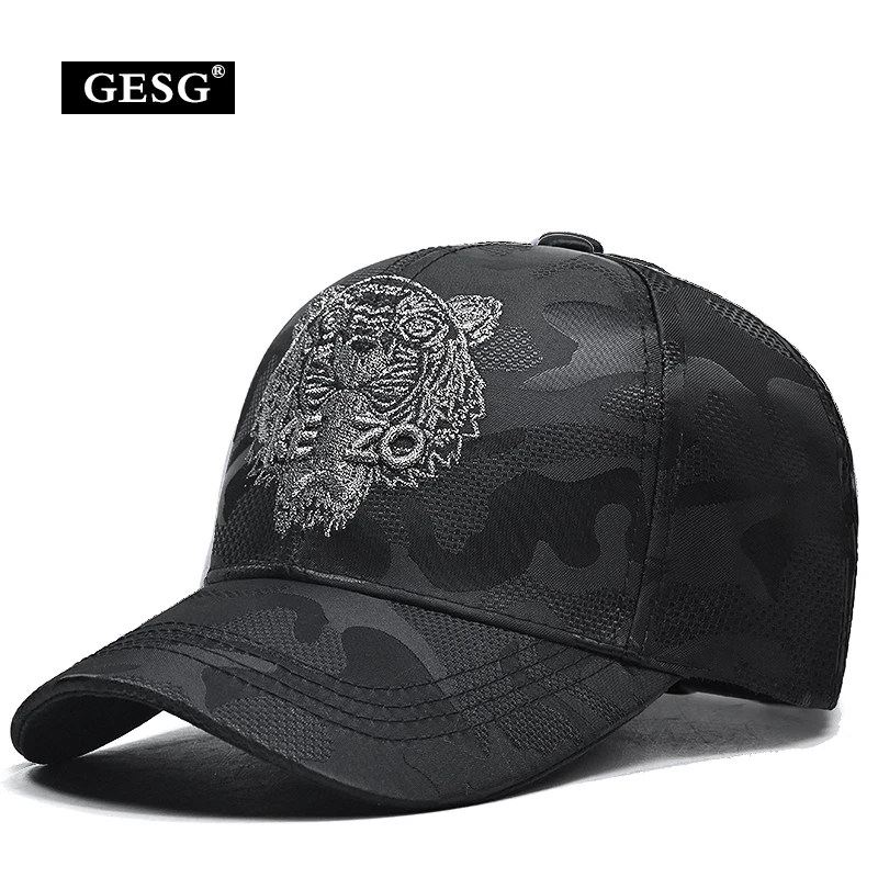 InlnDtor Tiger Head Embroidered Dome Camo baseball Cap Trucker Cap Casual hip Hop Hard top Dad Duck Cap