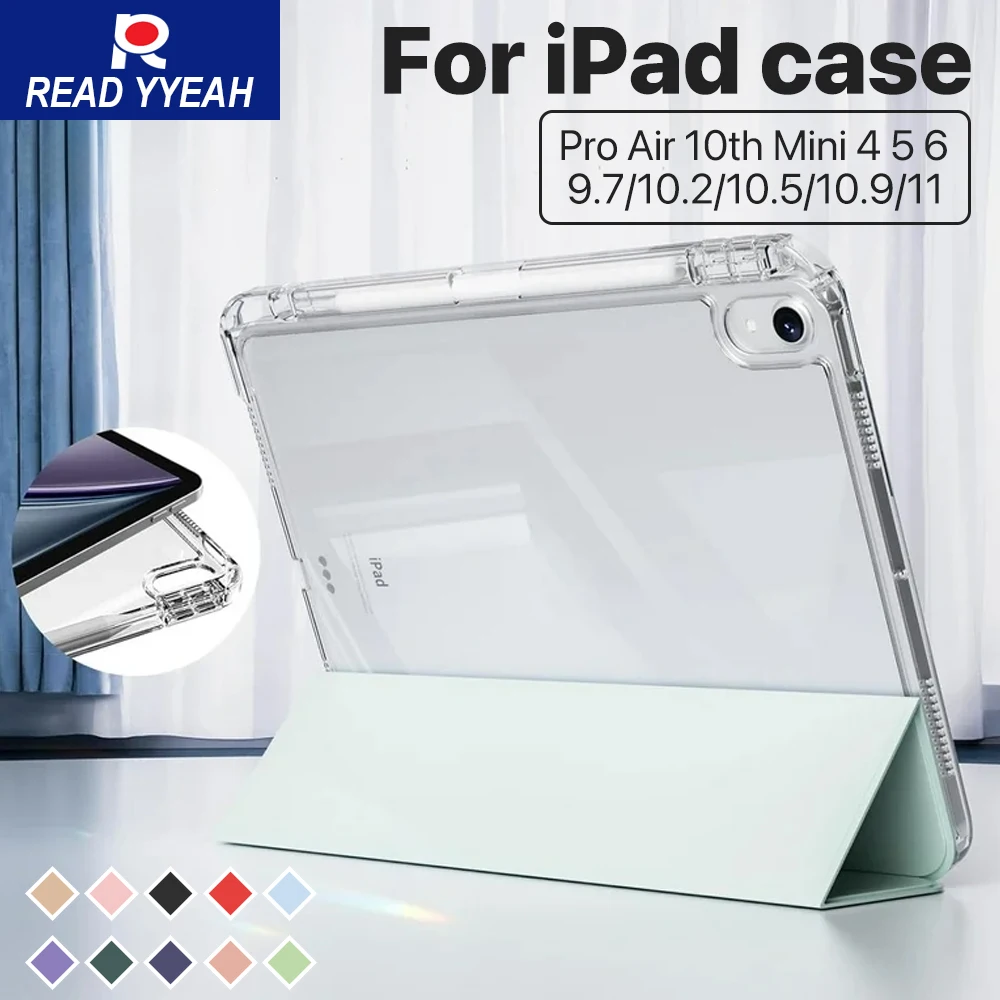 

2025 New Transparent Case for iPad 11th A16 Pro Air 13 11 M3 M2 M4 2025 12.9 " 9 8 7 6 5 4 10 Th Mini 7 6 Funda Shockproof Cover