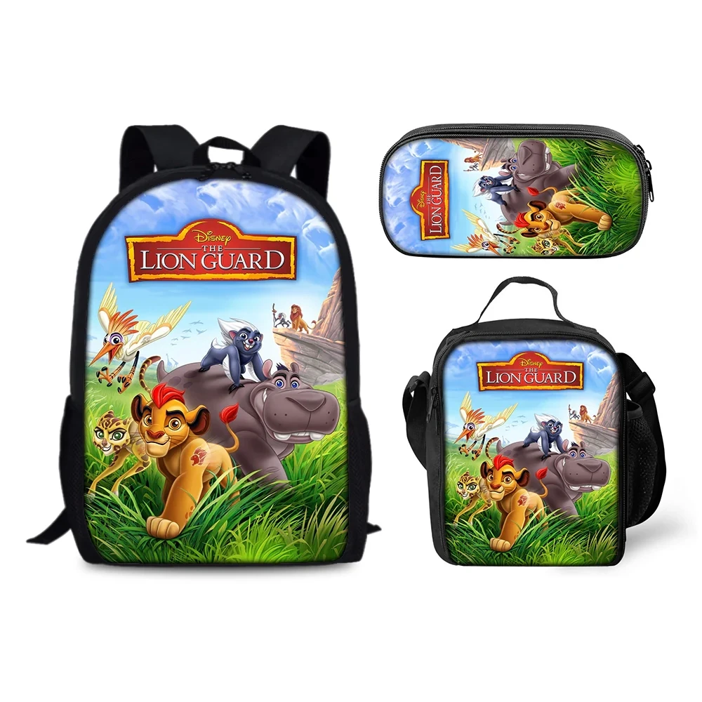 Guard Lion Schoolbag Backpack Lunch Bag Pencil Case Set Gift for Kids Students