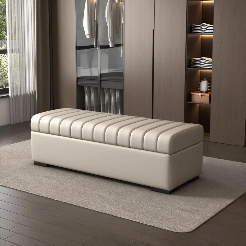 for Storage Entrance Shoe Change Stool Bedroom Bedside Clothing Store Fitting Room Sitting Area Long Leather Art Sofa Bench