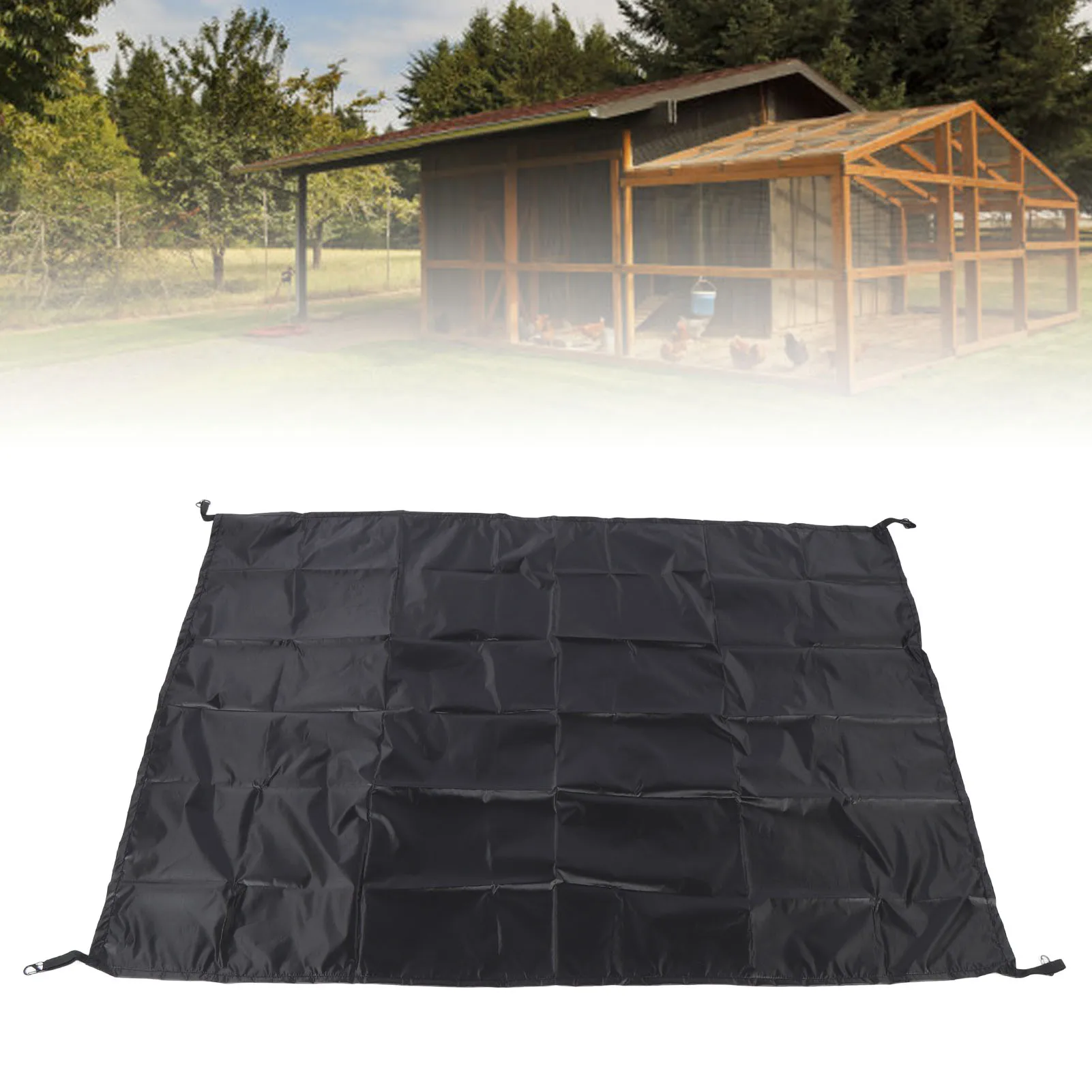 

Chicken Coop Tarp Silver Coated Oxford Fabric Multifunctional Dust Proof Chicken Coop Shade Cloth Cover
