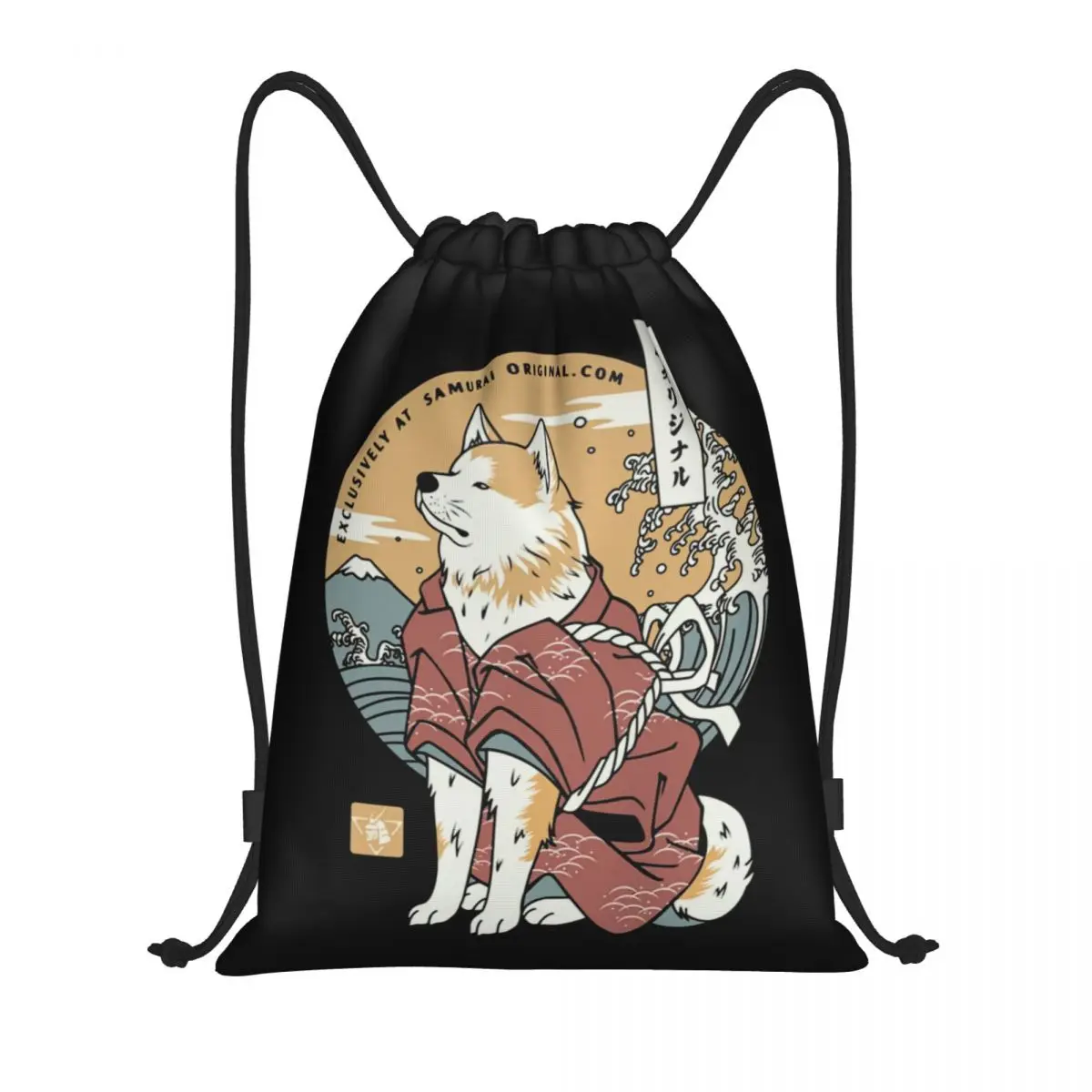 Akita Dog Samurai Warrior Drawstring Bag for Training Yoga Backpacks Men Women Japanese Cartoon Animal Sports Gym Sackpack