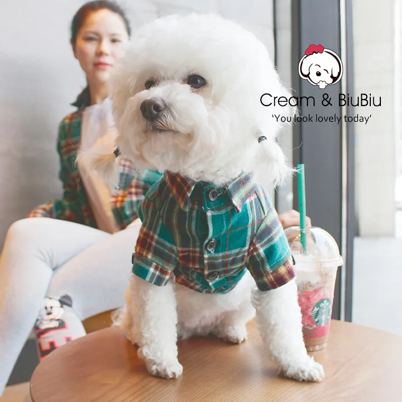 Family Clothes for Dogs and Owner Matching Outfits Pet Cat Clothes Plaid Shirt Dog Clothes for Big Dogs