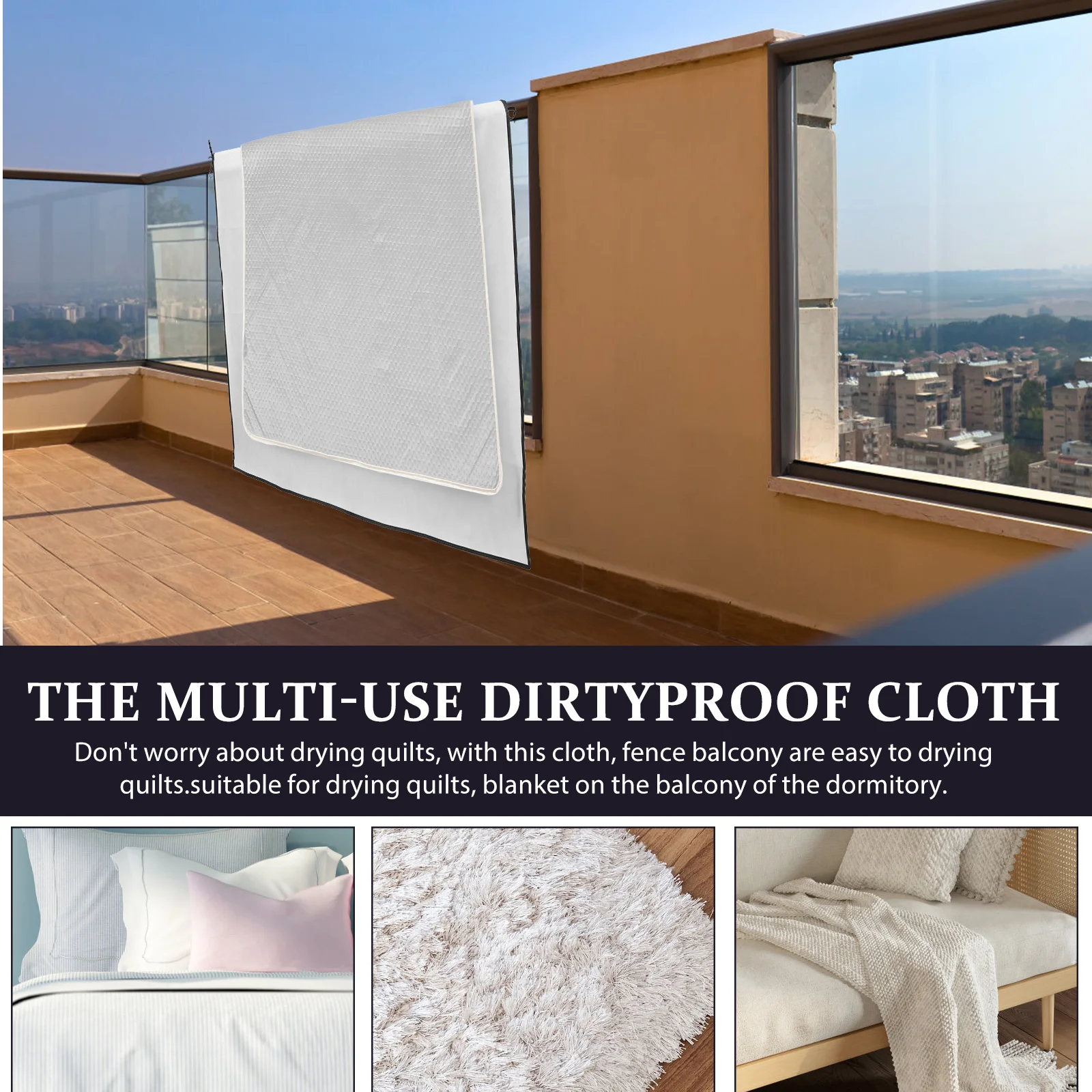 Trapunta in tessuto non tessuto riutilizzabile di grandi dimensioni, resistente allo sporco, per balcone, dormitorio, forniture per la casa per l'essiccazione