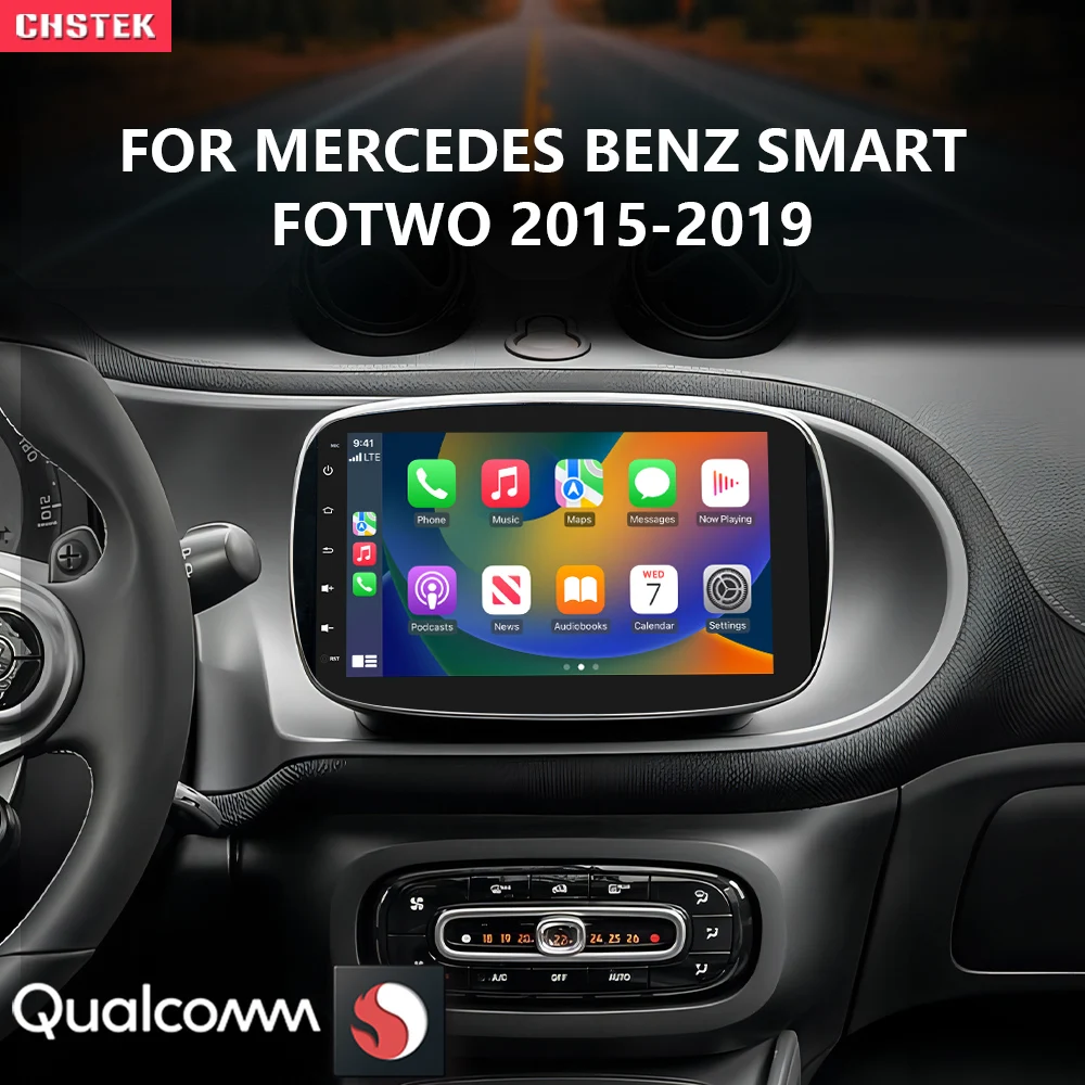 

Автомобильный радиоприемник CHSTEK, Android 13, стерео, CarPlay, навигация для Mercedes Benz Smart Fotwo 2015-2019, Qualcomm, Bluetooth, Wi-Fi, Авторадио