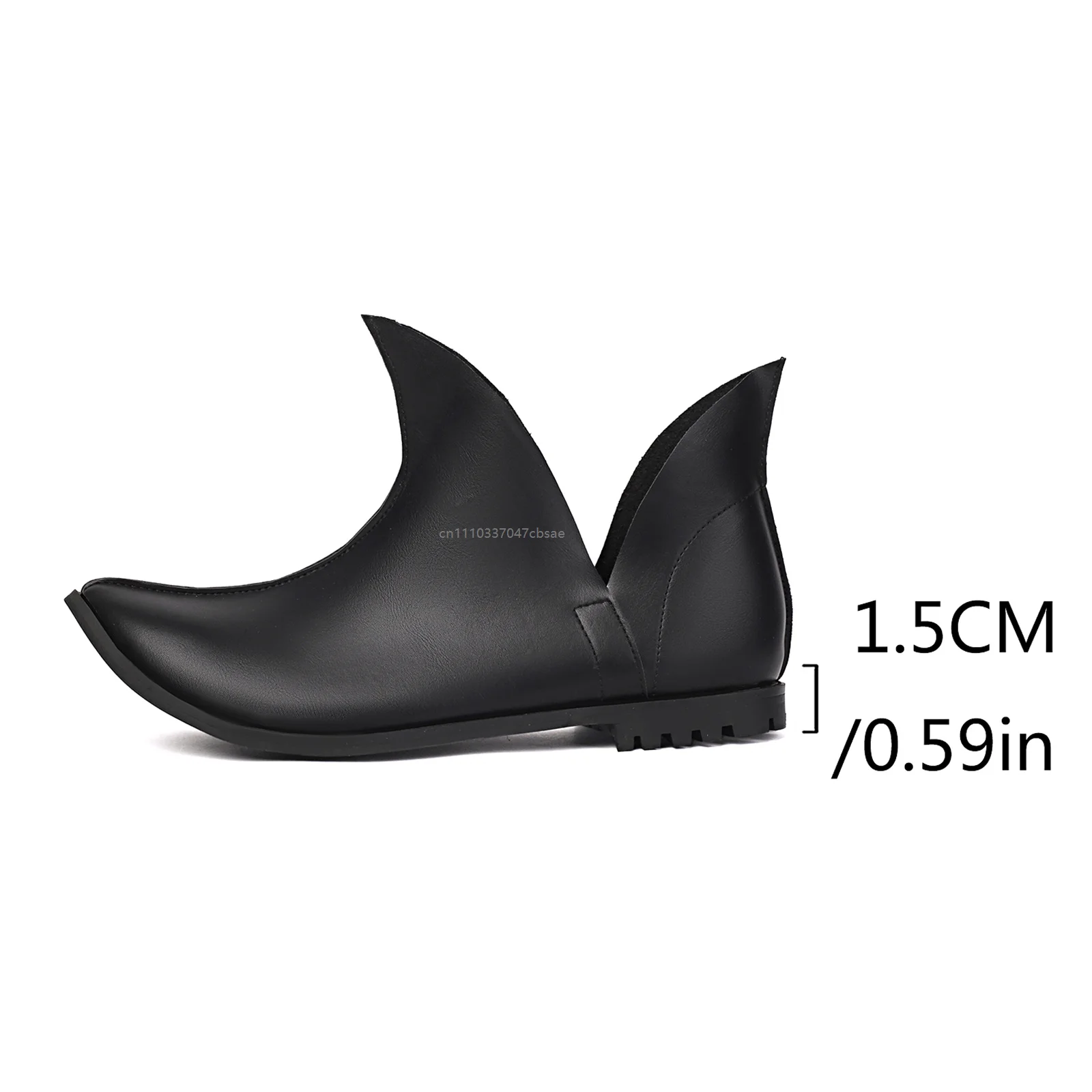Renaissance Pointed Flat Clown Short Shoes Unisex Medieval Pirate Ankle Boots Soft Halloween Cosplay Low Heeled Costume Boot 6