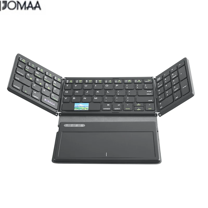 JOMAA Multi-Foldable Wireless Keyboard for Laptop iPad Portable Folding Keyboard with Large Touchpad/Numeric Keypad