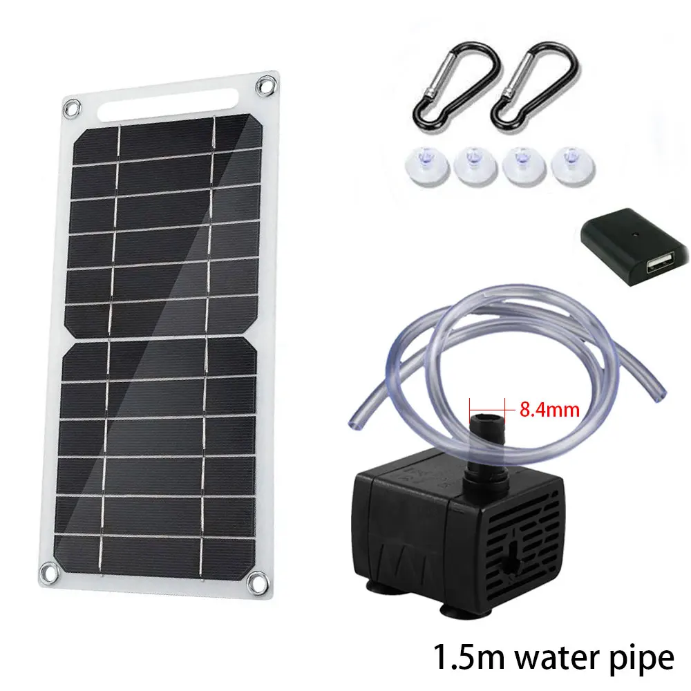 Solar Panel with USB 5V Water Pump System Can Be Used for Rockeries Fish Tanks Pet Drinking Water High Head Pumping