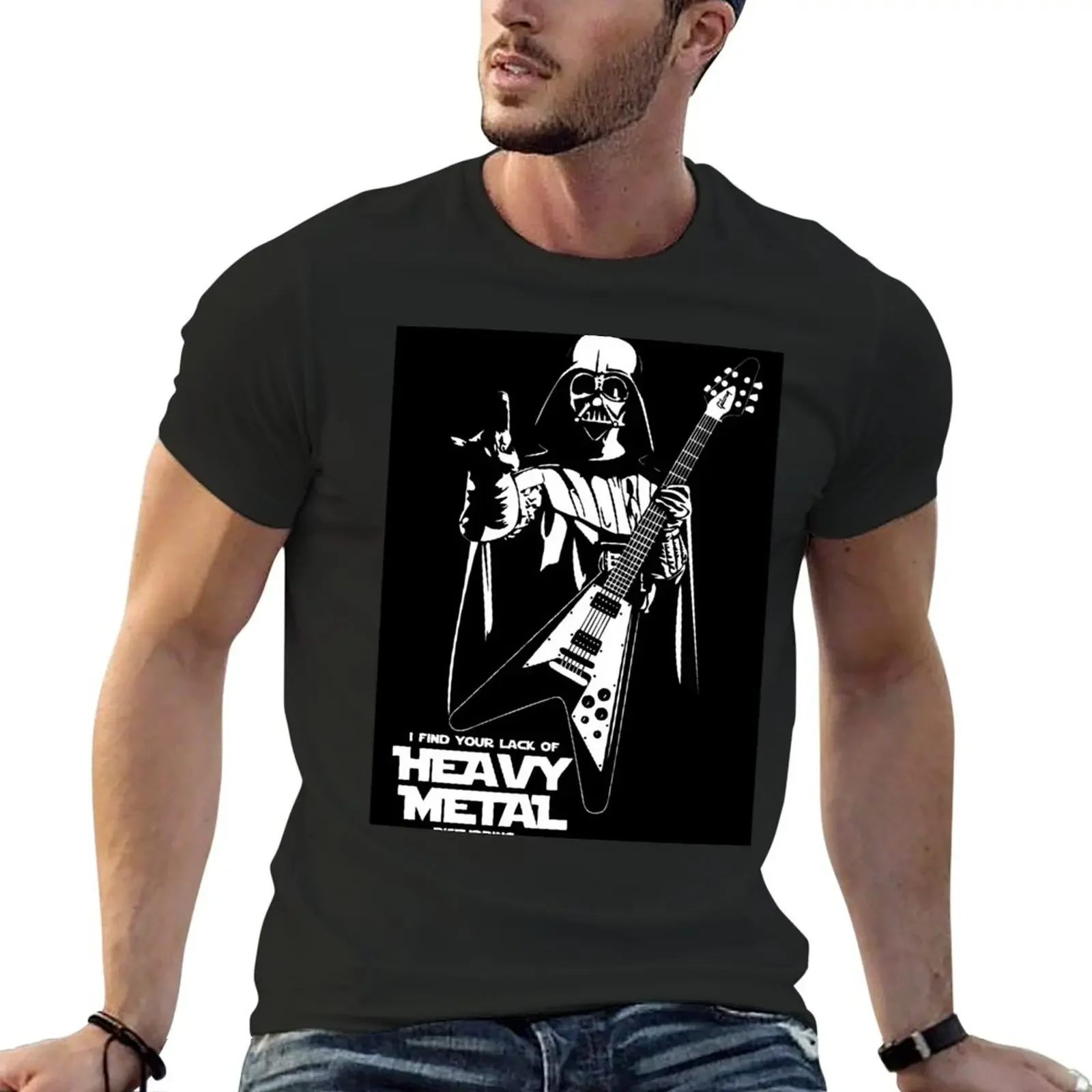 Забавная Мужская футболка с надписью «I find your Lack of Heavy Metal»