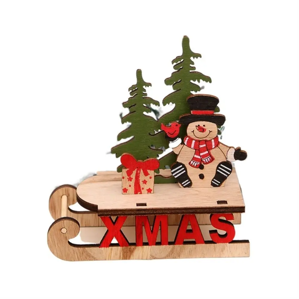 

Wooden Wood Craft Christmas Tree Xmas Tree Ornaments Ornament Assembly Decorations Xmas Sled DIY Assembly Christmas Decorations