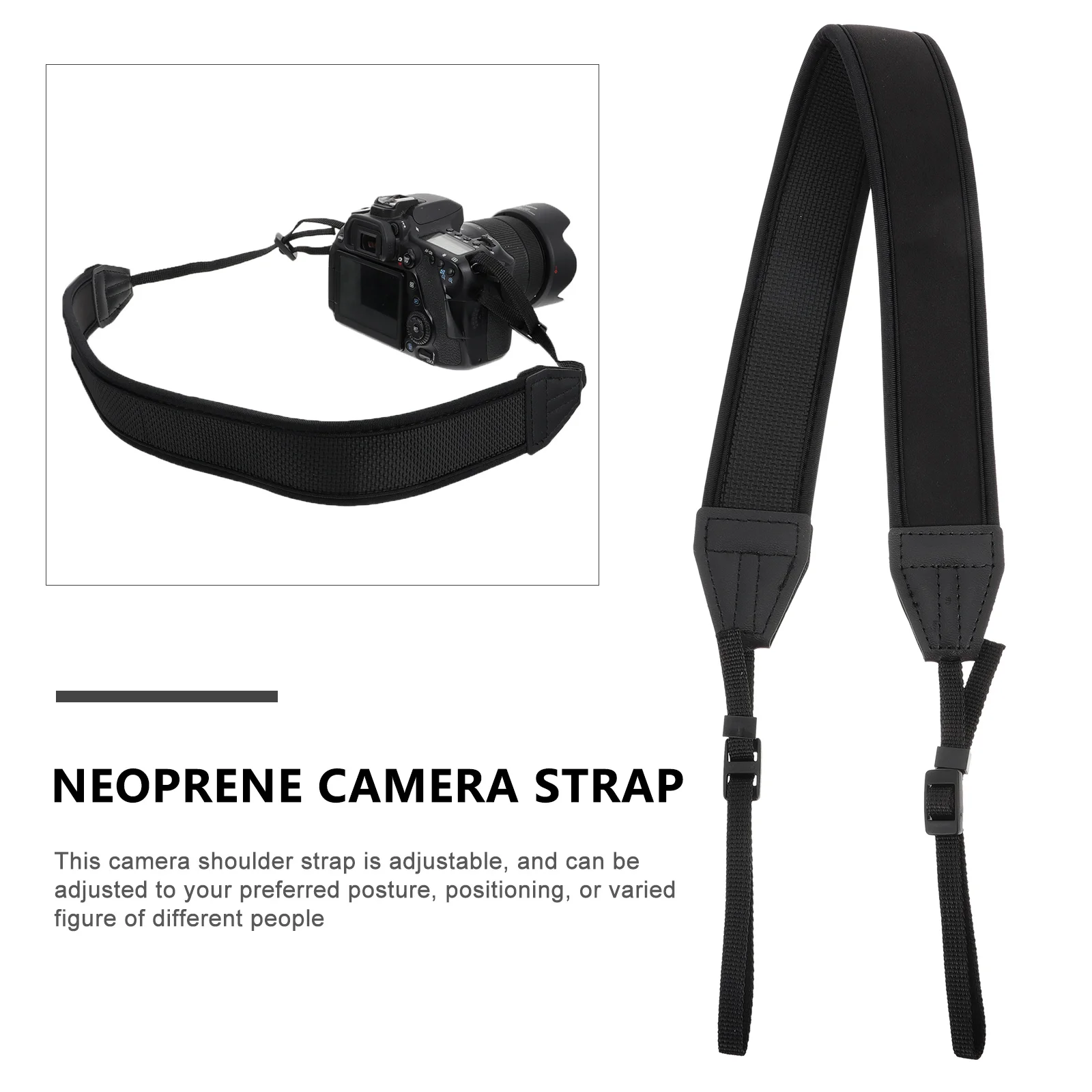 

2pcs Camera Shoulder Strap Adjustable Neoprene Cotton Material Outdoor Hiking Camping Use Universal Camera Strap For Gift