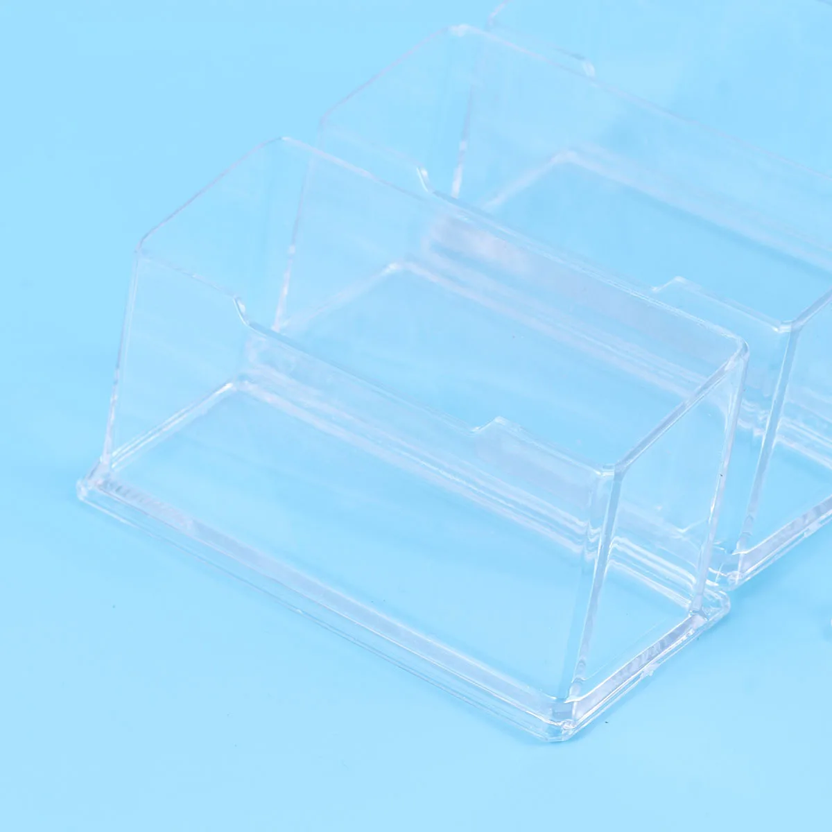 

4pcs Acrylic Transparent Business Card Holder Stand Box Id Display Storage Organizer Desktop Office Case For Meetings