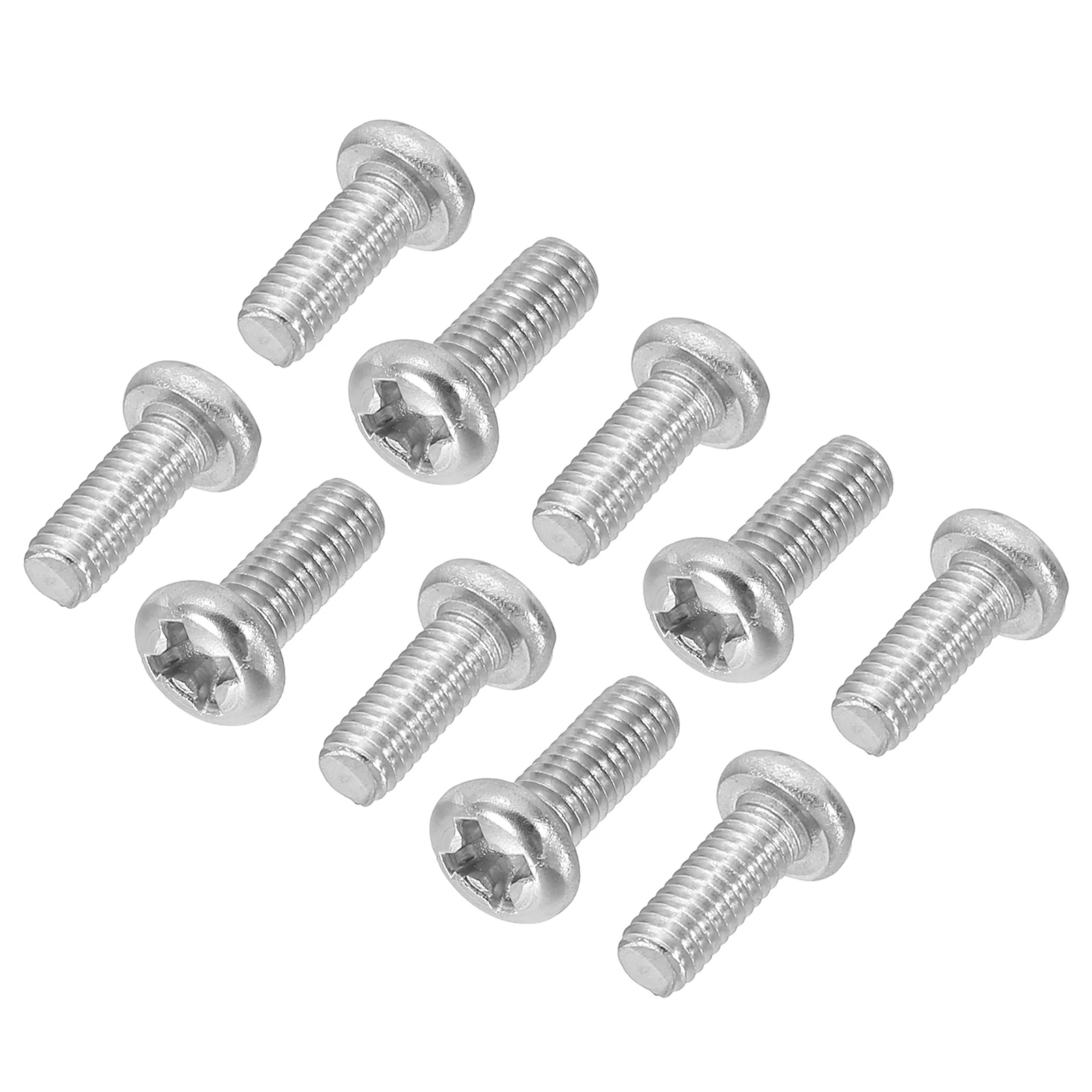 

8-80pcs Phillips Pan Head Screws M3 M4 M5 304 Stainless Steel 18-8 Full Thread, Pan Head Machine Phillips Drive Screw