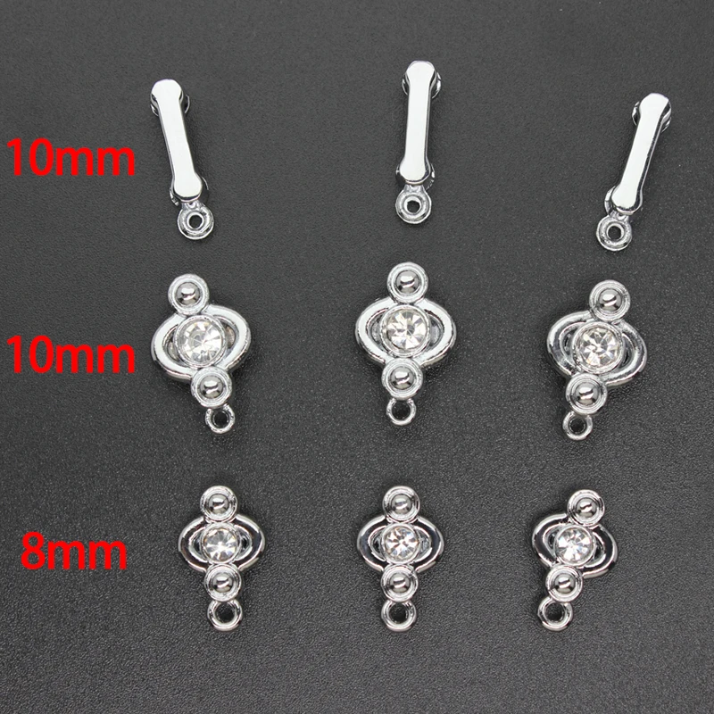 Lote de 50 unidades de conectores deslizantes y colgantes de 8 mm y 10 mm, accesorios para pulseras y fabricación de joyas.