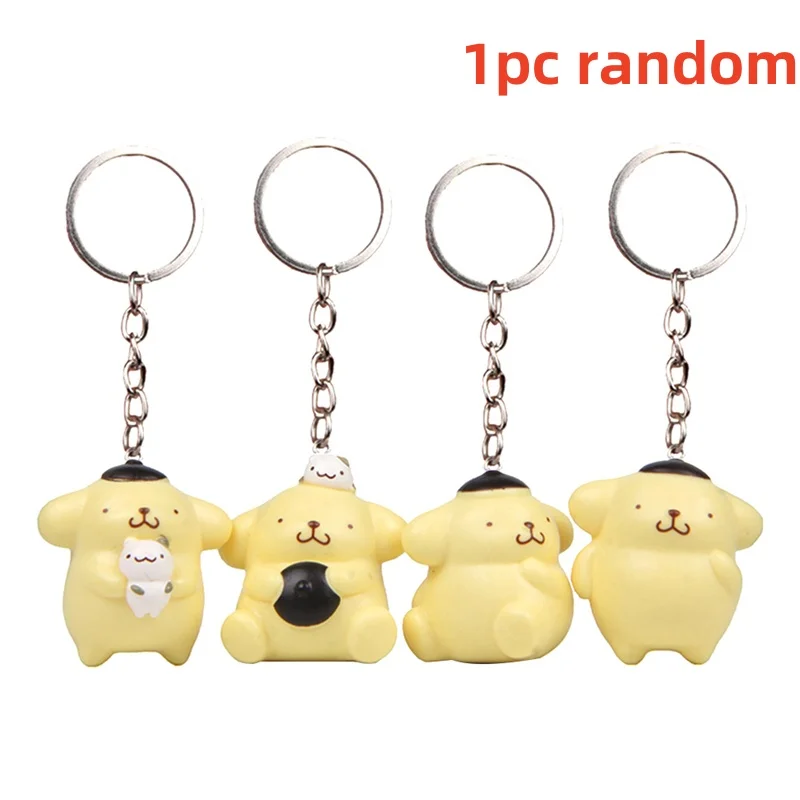 1Pcs Anime Sanrio Figure Miniature Doll Lovely Candy Pompompurin Kawaii Model keychain Toys Cute Gifts for Children Friends