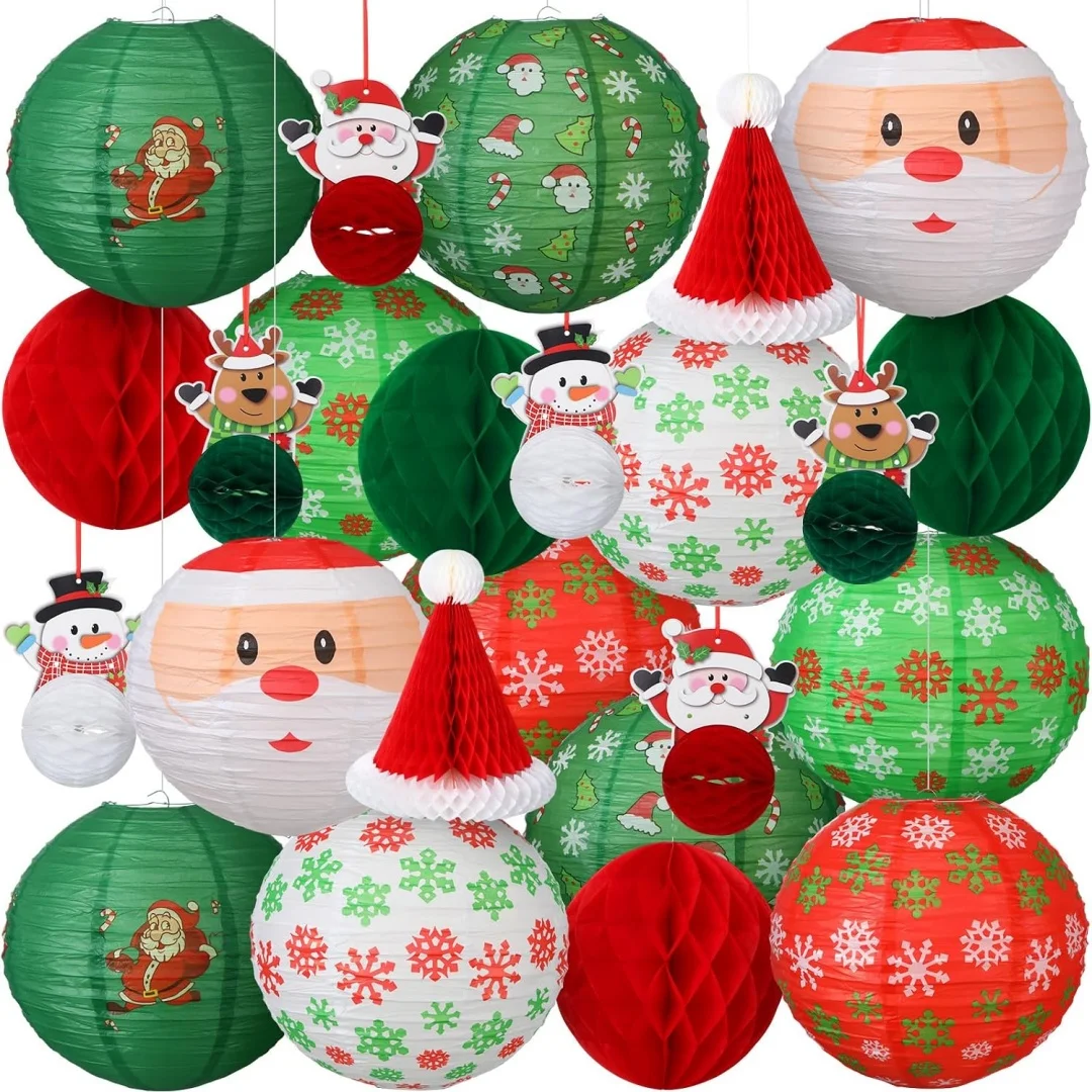 Paper Decorative Hanging Ornament Handcrafted Holiday Paper Lantern Christmas Decoration Hanging Pendant Not Easy To Deform