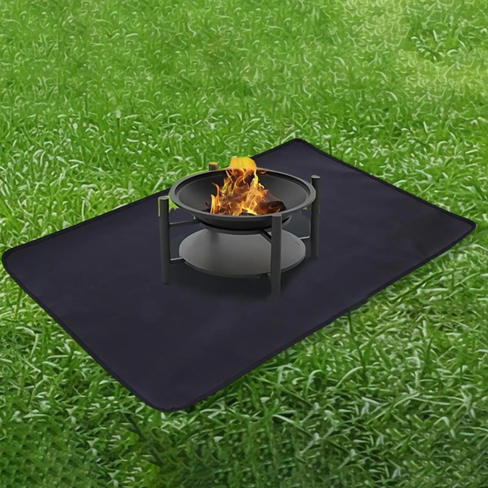 Fire Pit Mat Fireproof Mat For Under Fire Pit Heat-Resistant Non-slip Pad Blanket For Camping Grill Kitchen Deck Ground Garden