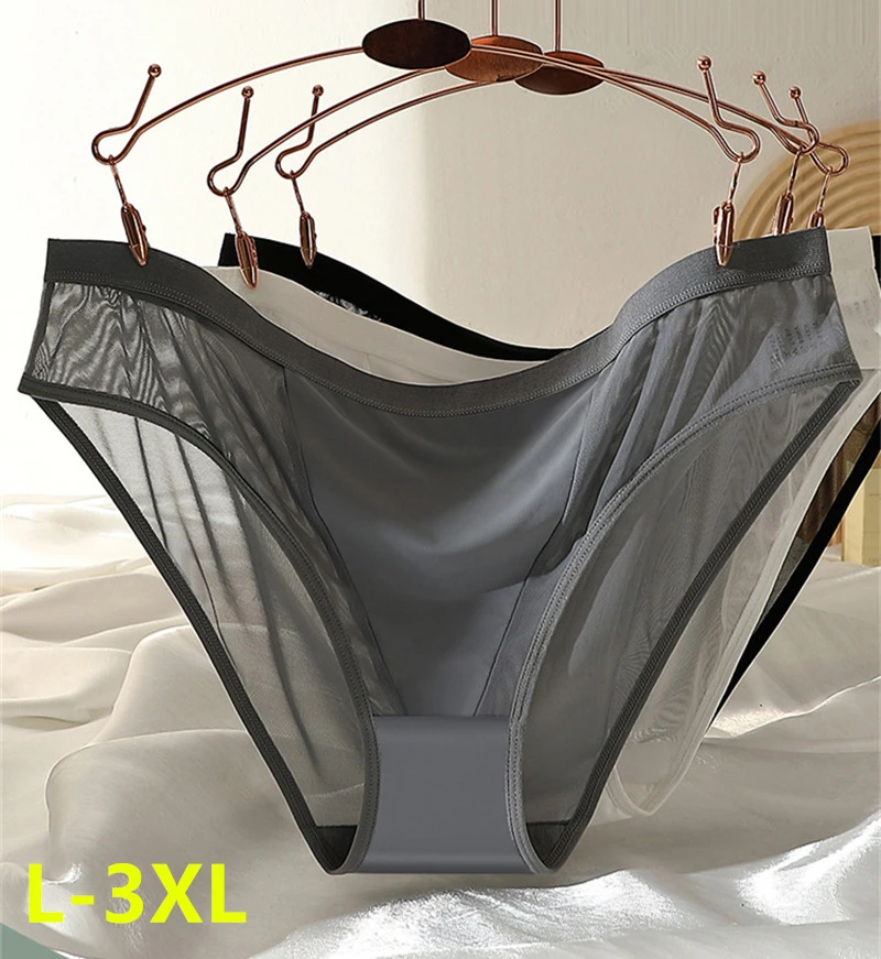 New Underwear women ropa interior para mujeres ultra-thin hollow patchwork mesh sexy lingerie Plus size bikini panties Briefs
