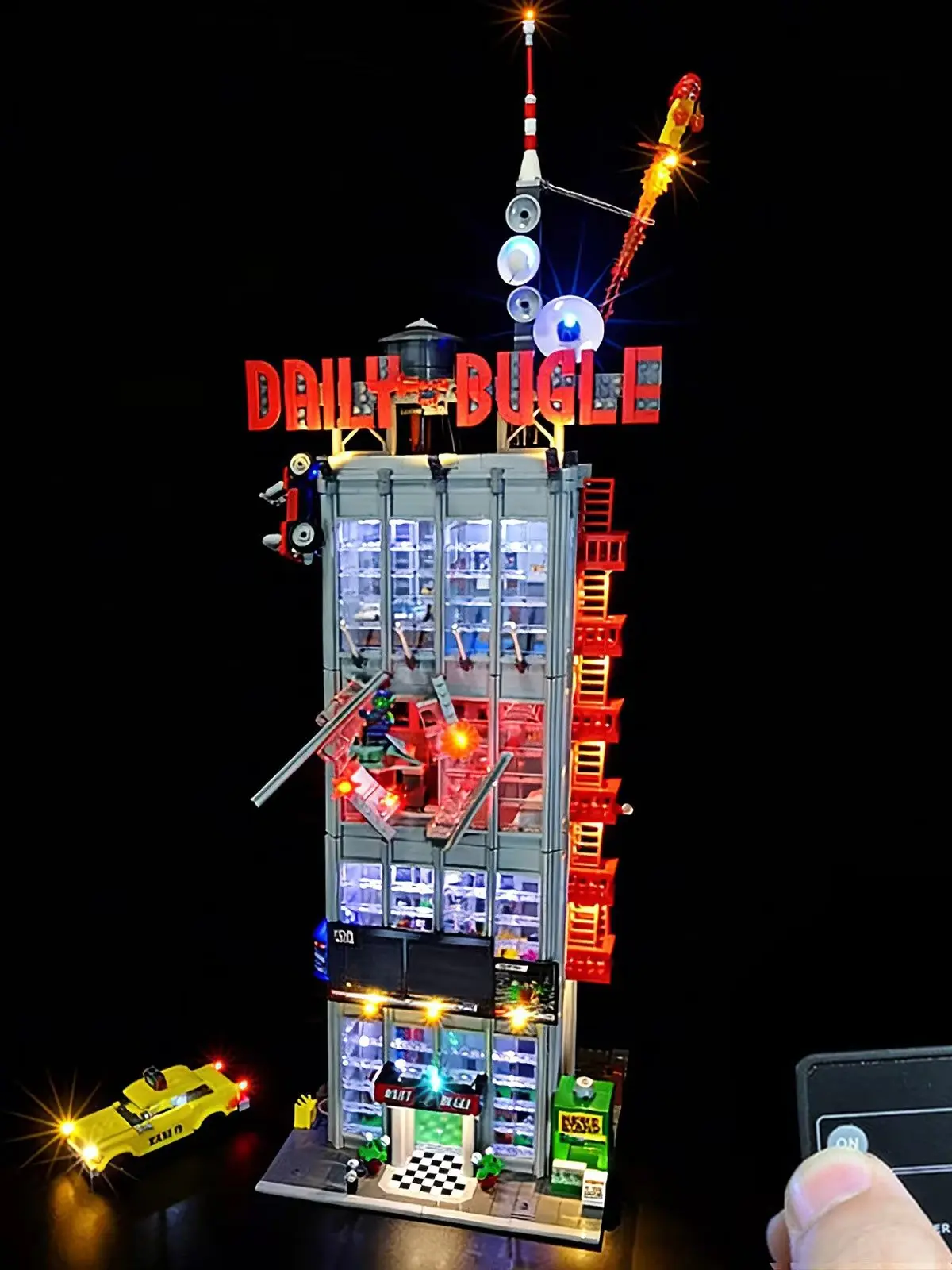 Zestaw oświetlenia LED BRIXSPARK do LEGO 76178, konwersja DIY do Daily Bugle, nie zawiera zestawu klocków LEGO. — 2
