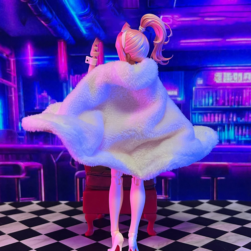 

Мобильный костюм для девочек, плащ 1/12, мягкая белая плюшевая накидка для девочек, одежда подходит для 6 дюймов для женщин, фигурка солдата, тело «сделай сам»