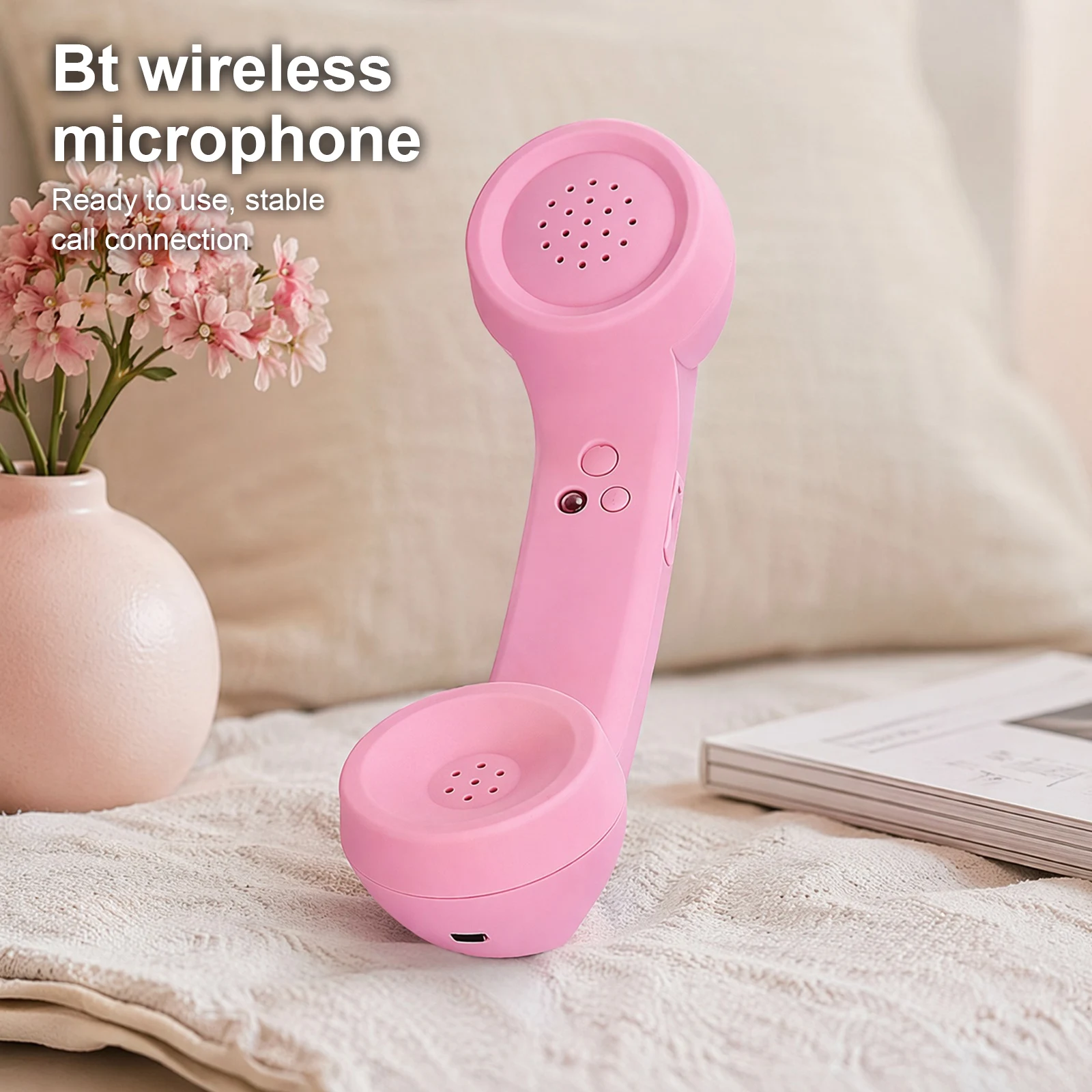 Bluetooth-compatible Retro Telephone Handset Wireless Vintage Cordless Telephone Handset for Mobile Phones