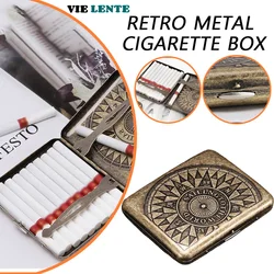 Retro Metal Cigarette Case Box Portable 20 Cigarettes Case Holder smoking accessories Men smoke Gifts gadgets Anti pressure 1pc