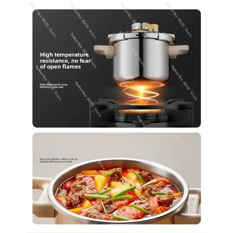 316L Stainless Steel Household Pressure Cooker, Thickened Explosion-Proof High Pressure Cooking Pot For Home Kitchen