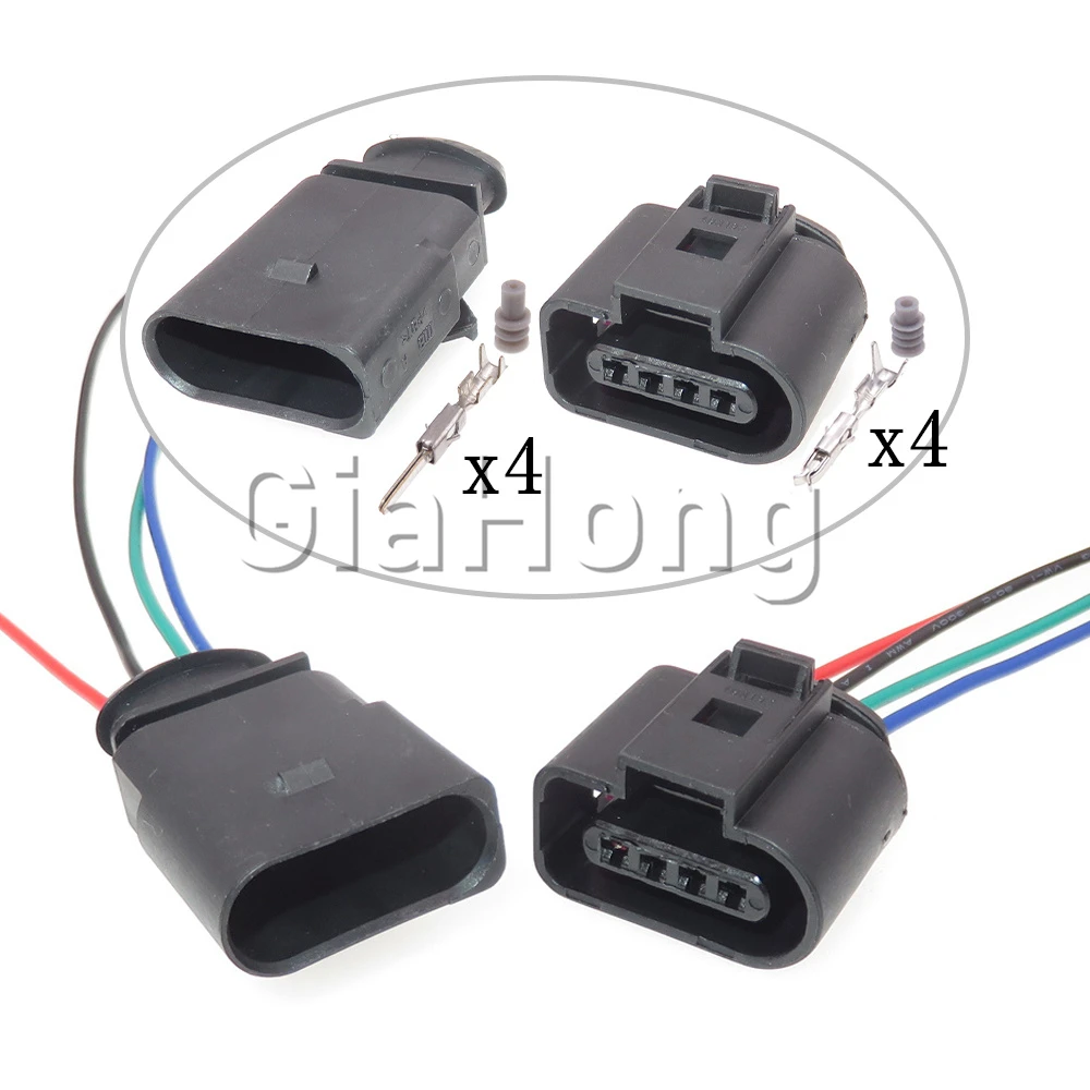 1 Set 4 Ways 1J0973804 1J0973704 8K0973704 AC Assembly Car Oxygen Sensors Plug For VW Audi Auto Intake Pressure Sensor Socket