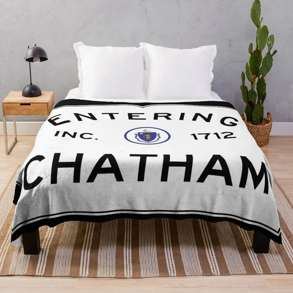 

Entering Chatham - Commonwealth of Massachusetts Road Sign Throw Blanket Retros for sofa Blankets