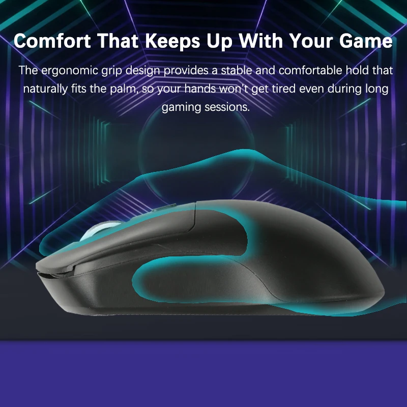 Ergonomic Wireless USB 2.4Ghz Gaming Mouse with Nano Receiver 3 Adjustable DPI Settings 800-1200-1600 for Laptop PC Mac
