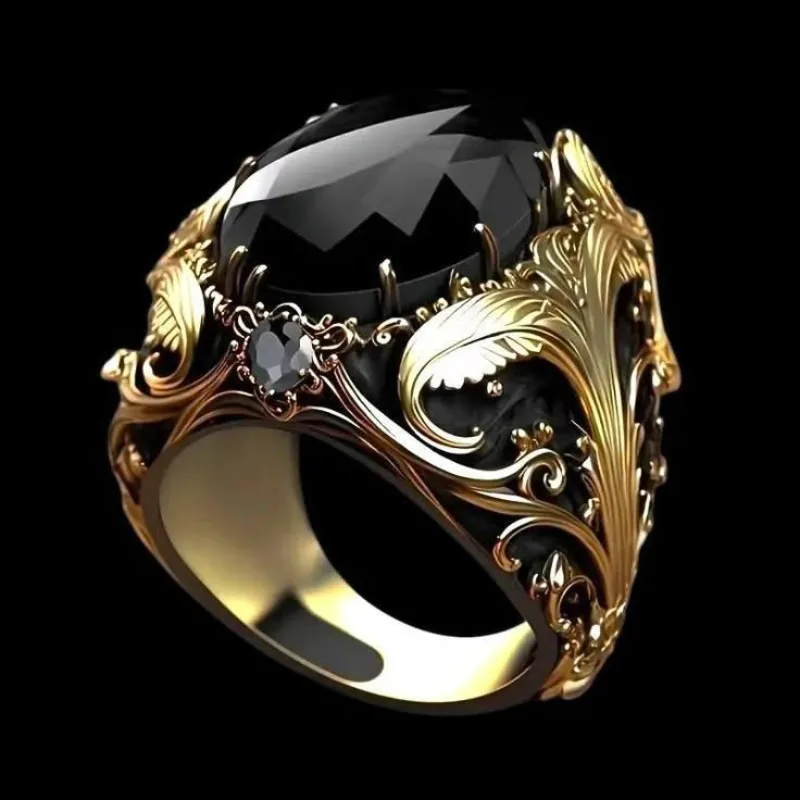 European and American new fashion retro pattern engraving personality versatile luxury men's and women's rings