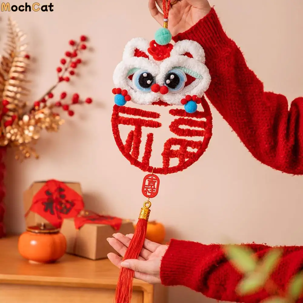 Bâton de bande de fil de fer pour enfants, jouet de danse du Lion, fil torsadé de bénédiction, peluche faite à la main, artisanat décoratif réaliste pour nouvel an