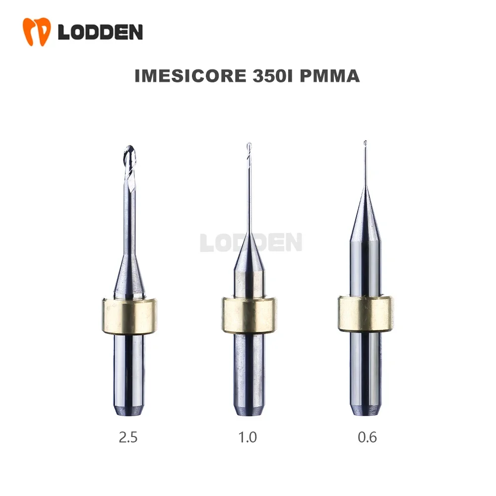 Imes Icore D6 350i PMMA Milling Burs For Cad Caｍ Dental PEEK Zirconia Shank Milling Cutters For Dental Lab dentistry 0.6/1.0/2.5